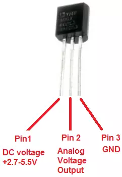 pins of tmp36 sensor