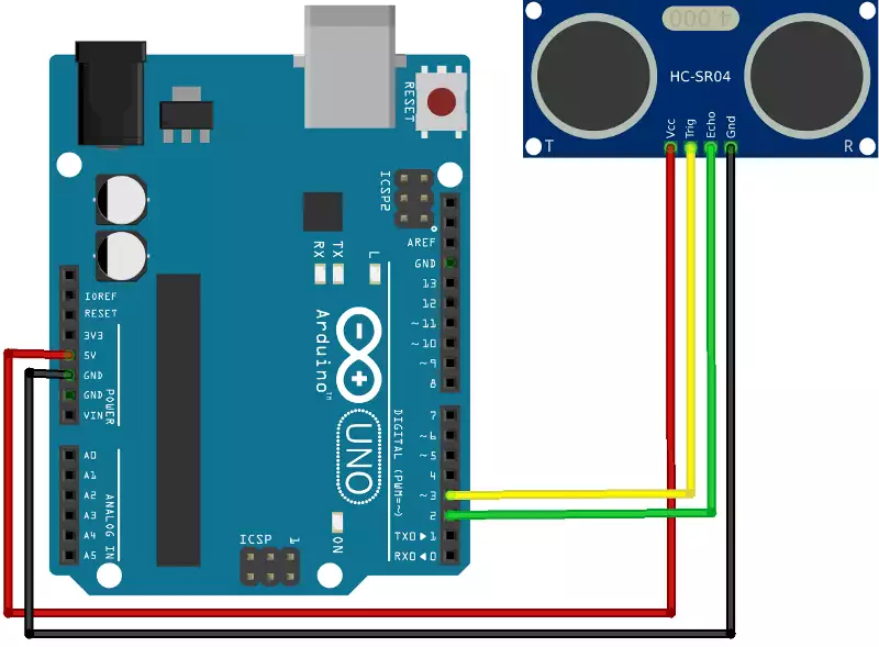 wiring diagram of arduino ultrasonic sensor