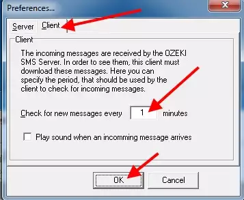 how to change server preferences in ozeki message server