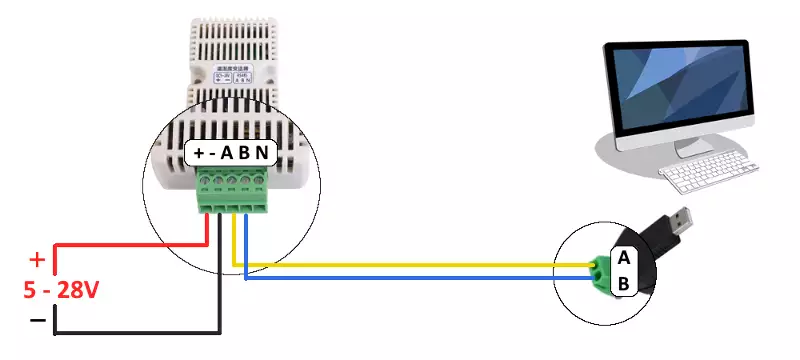 modbus temperature sensor wiring diagram