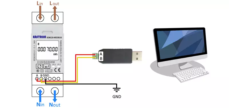 modbus energy meter wiring diagram