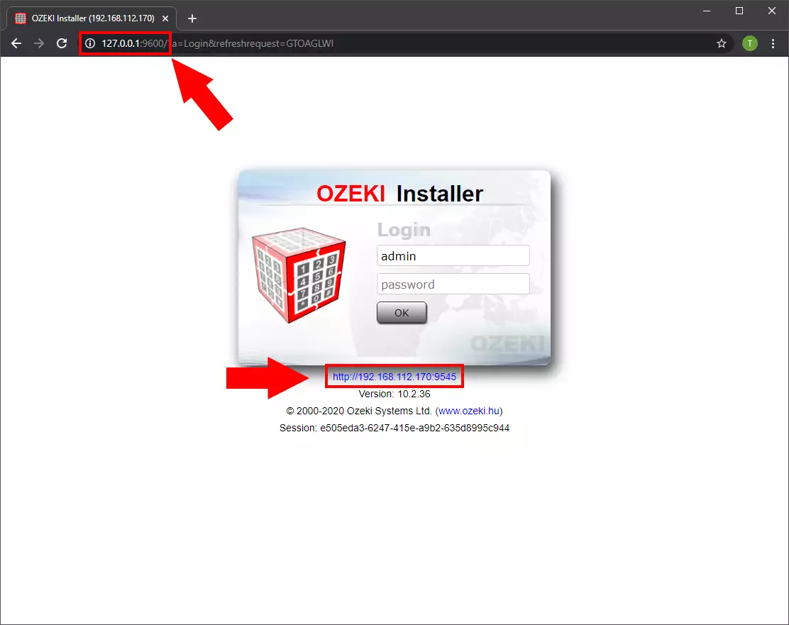 open ozeki software in browser