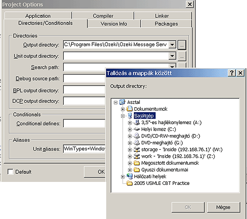 configuration of the output directory