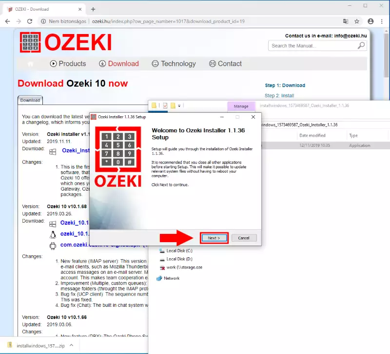 welcome to ozeki installer