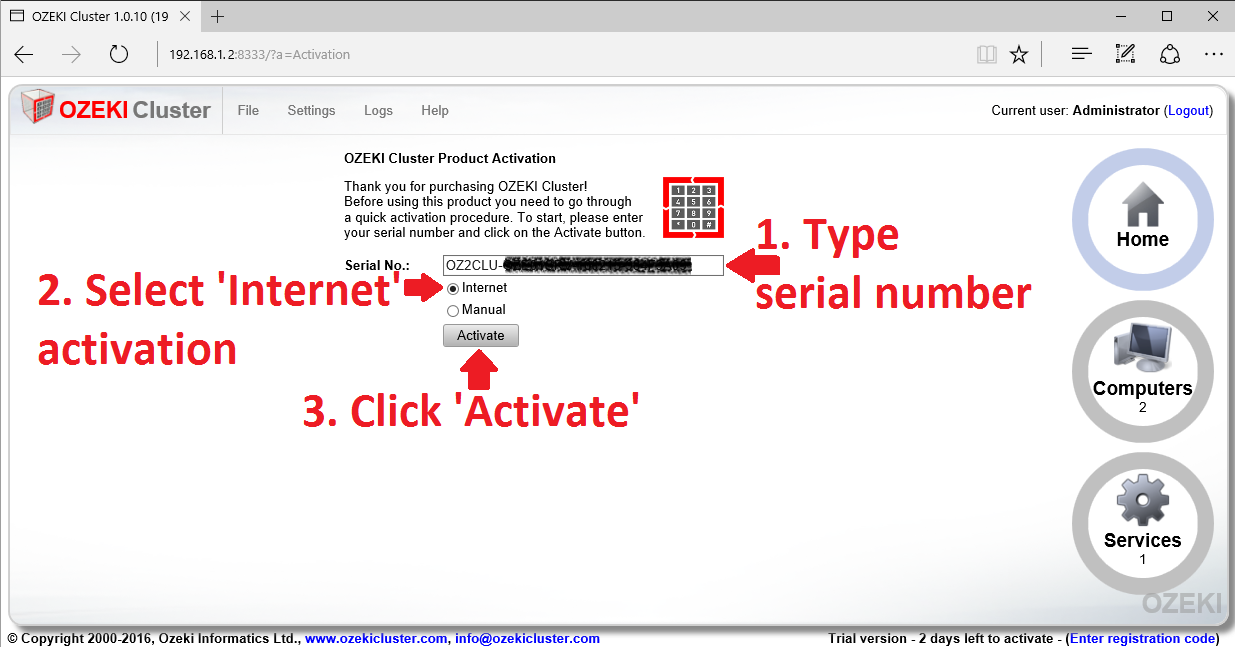 internet activation