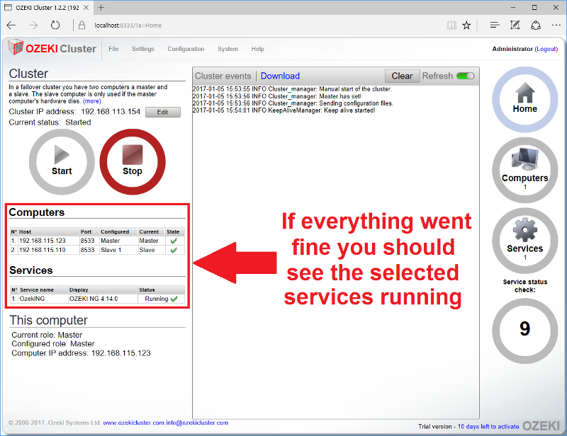 cluster is running