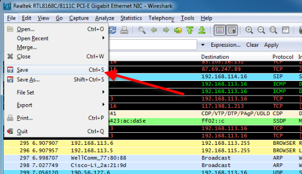 capture serial port data wireshark