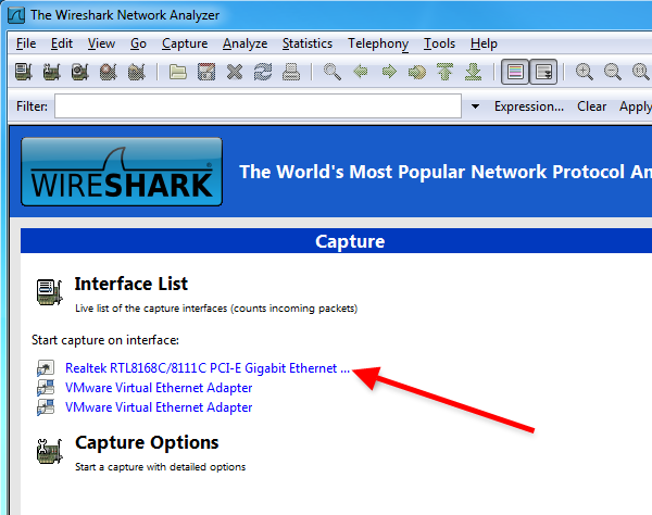 how to use wireshark to see all network traffic