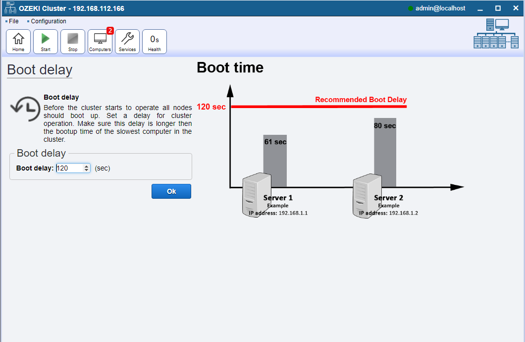 the page where you set boot delay