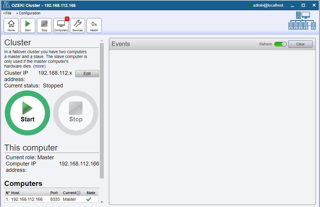 home page of the ozeki cluster