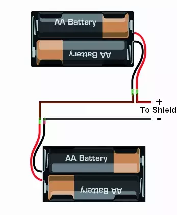 battery robot to shield