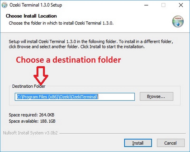 choosing installation folder