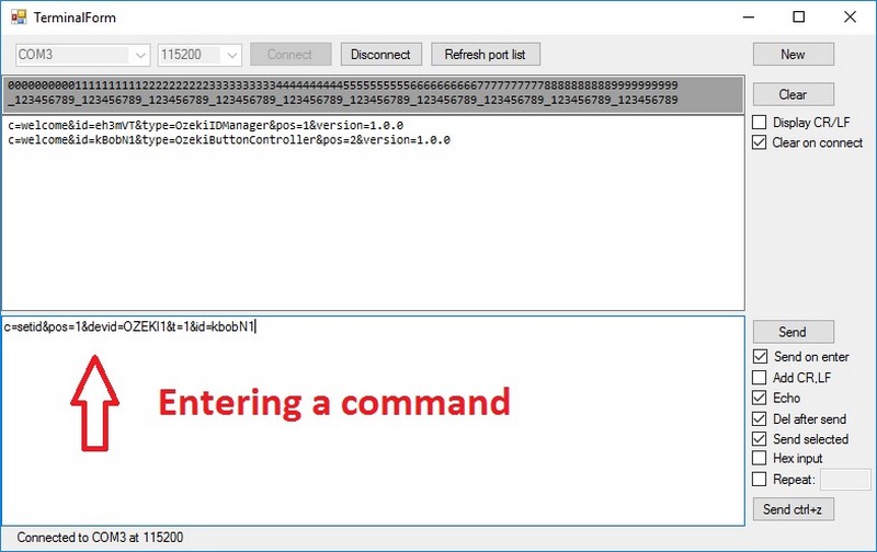 sending a command