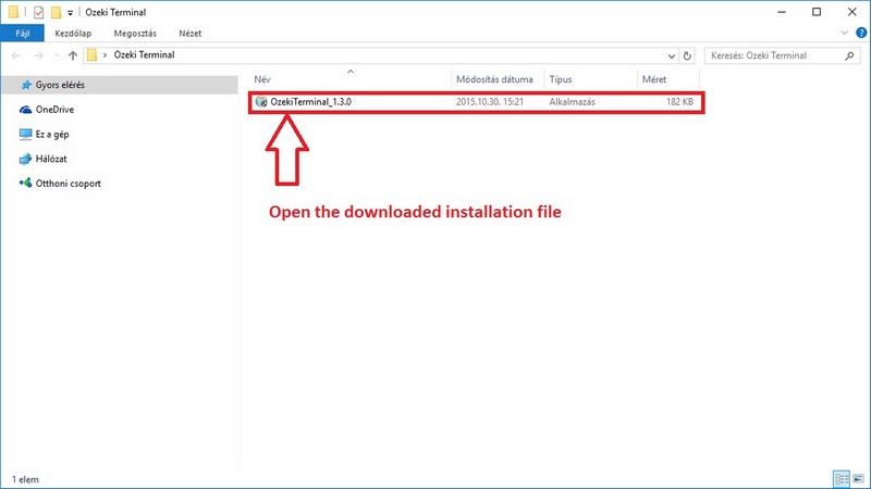 the downloaded installation package