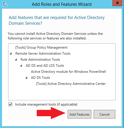 configuration required for active directory domain services