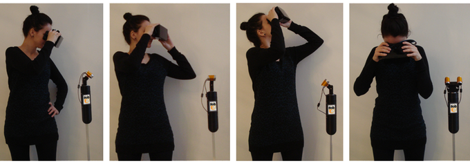 robot mimics the movement of the head