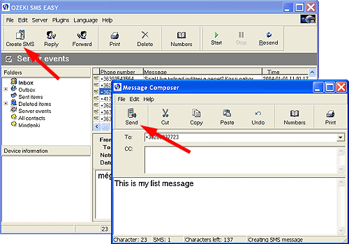 message composer in ozeki sms server
