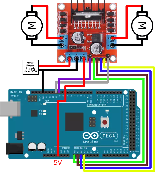 arduino with dc motor controller board