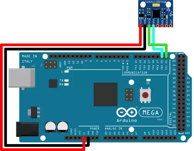 arduino mega with mpu sensor