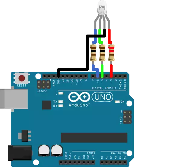 How to setup a rgb led on arduino uno