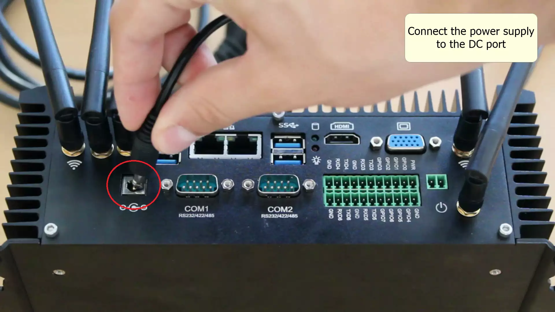 power supply being connected to computer