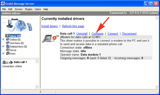how to start a driver configuration in ozeki message server