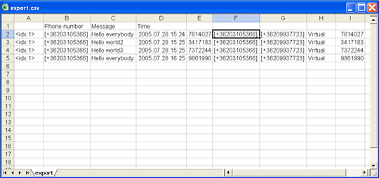 incoming messages insert into excel table automatically