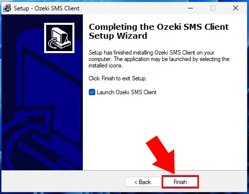 ozeki sms client exit setup
