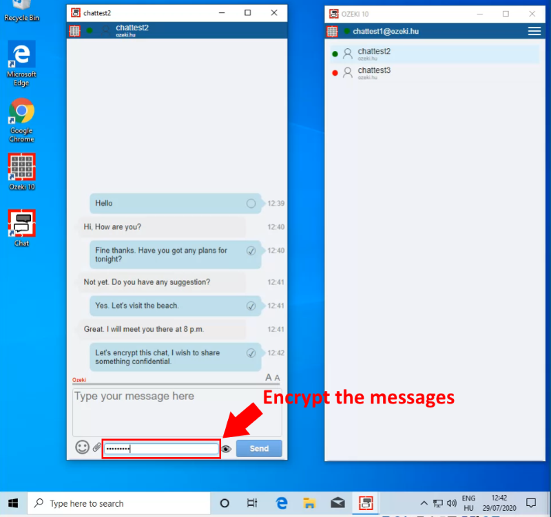 OZEKI Chat Security Chat encryption