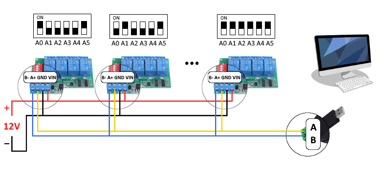 connect more relay boards to master