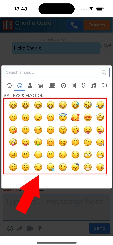Select emoji to send