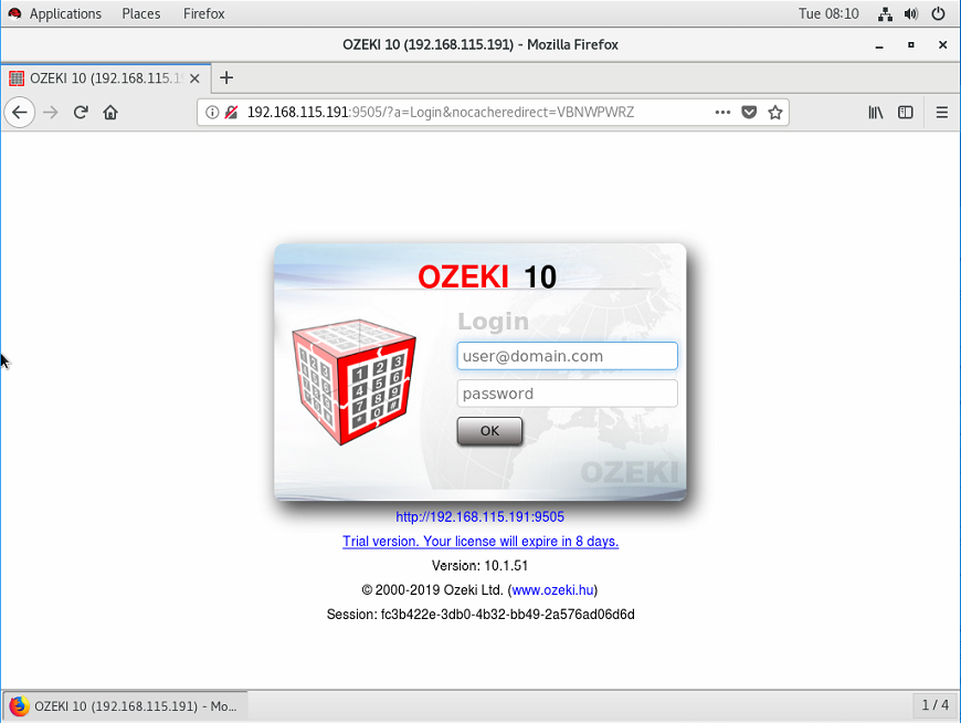 open the gui of the ozeki software