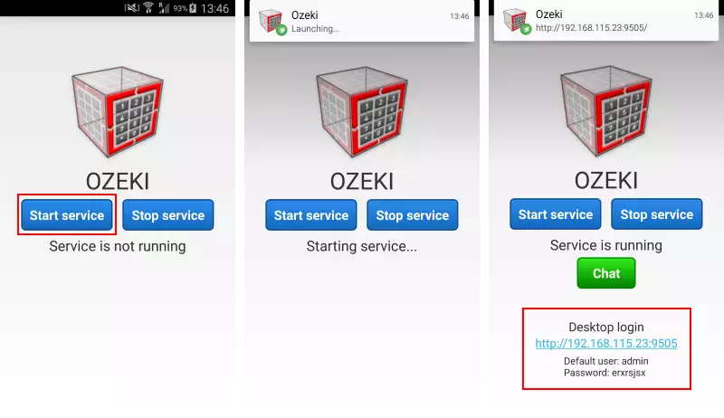 starting ozeki 10 service