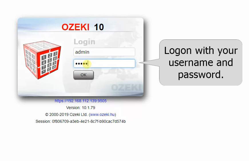 login with your ozeki ng account